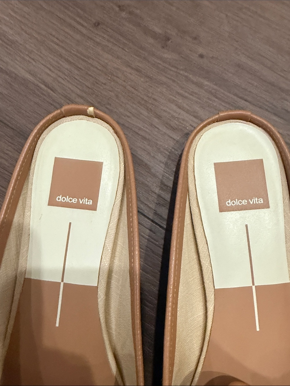 Dolce Vita Tan with Black Spotted Pointed Mules - Picture 3 of 8